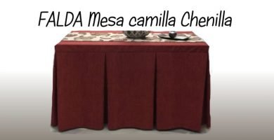 falda mesa camilla de chenilla